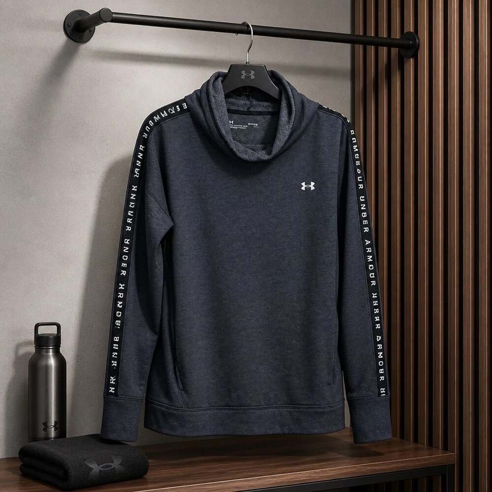 Under Armour Women's UA Taped Fleece Funnel Neck Pullover Sweatshirt #1157